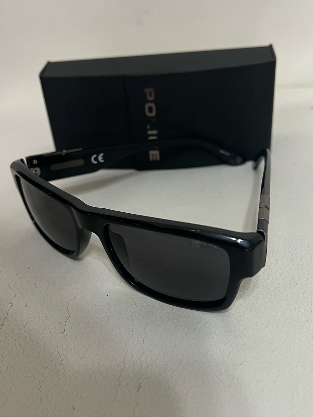 Police Black Sunglasses with Dark Gray Lenses